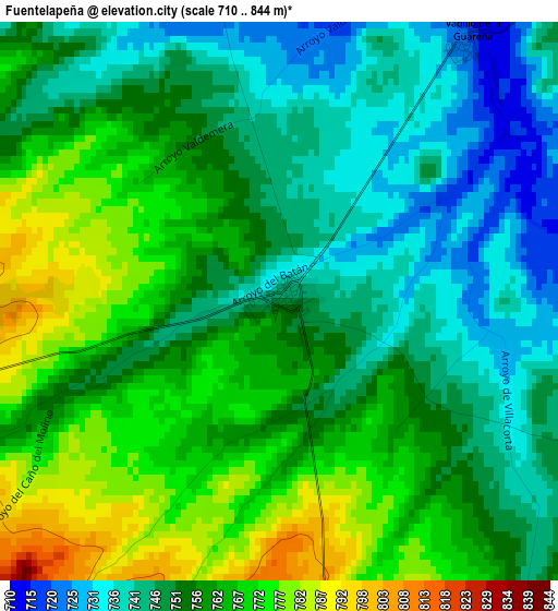 Fuentelapeña elevation map