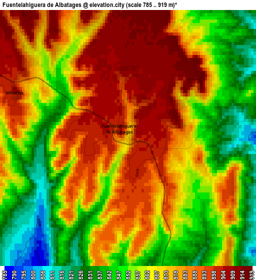 Fuentelahiguera de Albatages elevation map