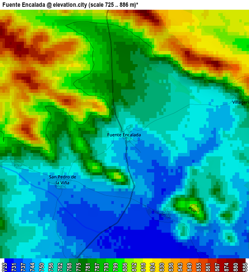 Fuente Encalada elevation map