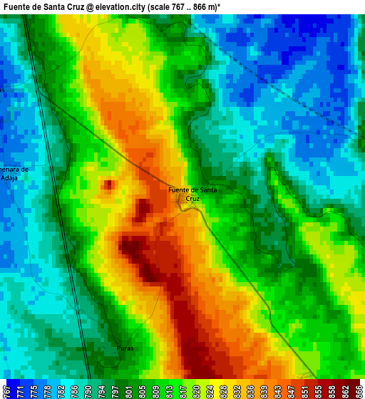 Fuente de Santa Cruz elevation map