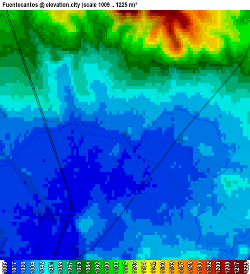 Fuentecantos elevation map