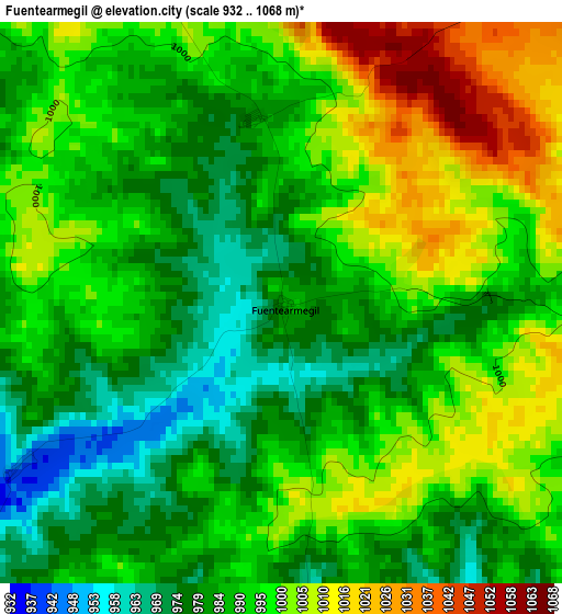 Fuentearmegil elevation map