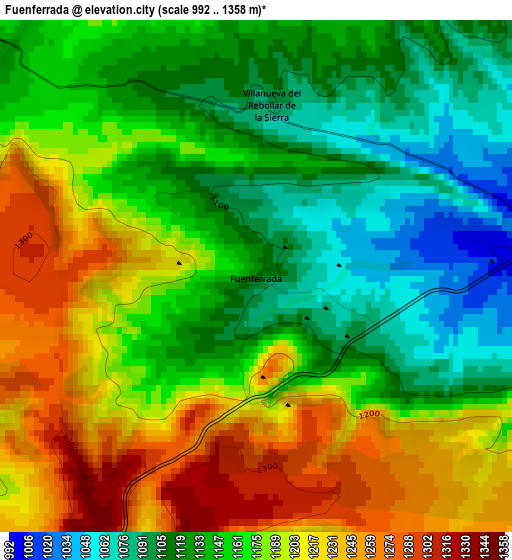 Fuenferrada elevation map