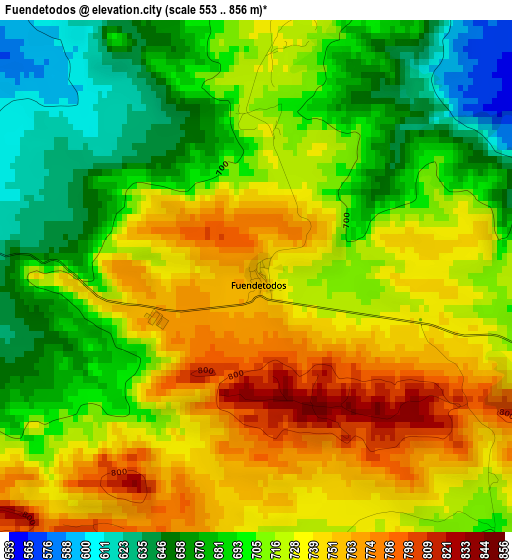 Fuendetodos elevation map