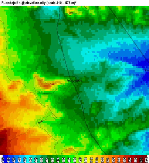 Fuendejalón elevation map