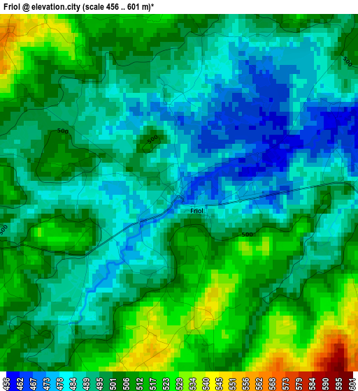 Friol elevation map