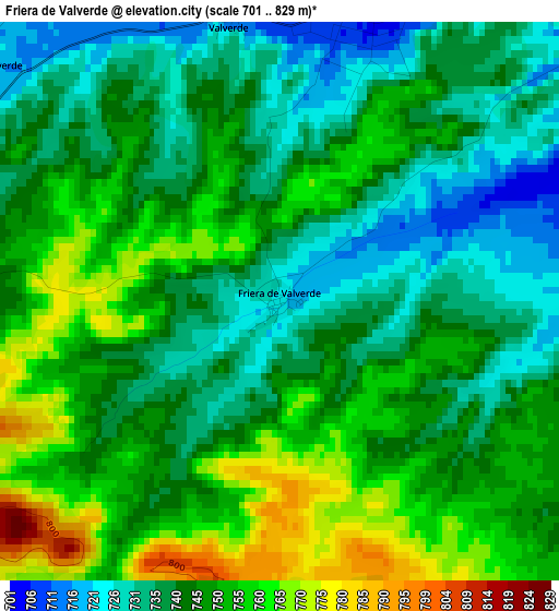 Friera de Valverde elevation map