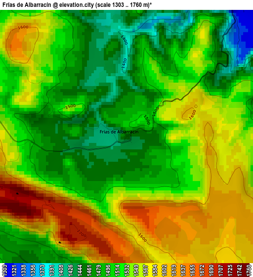 Frías de Albarracín elevation map