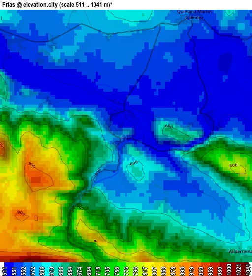 Frías elevation map