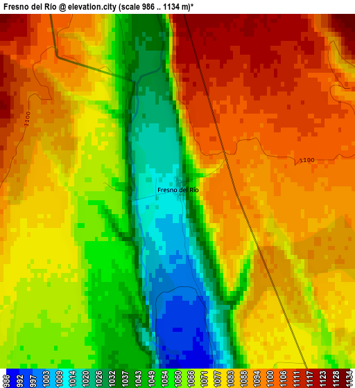 Fresno del Río elevation map