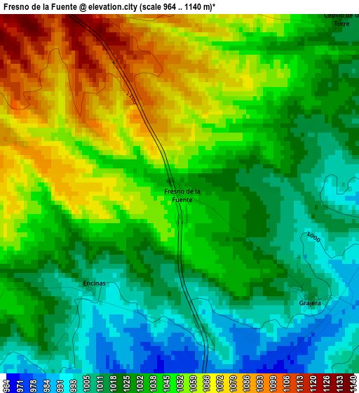 Fresno de la Fuente elevation map