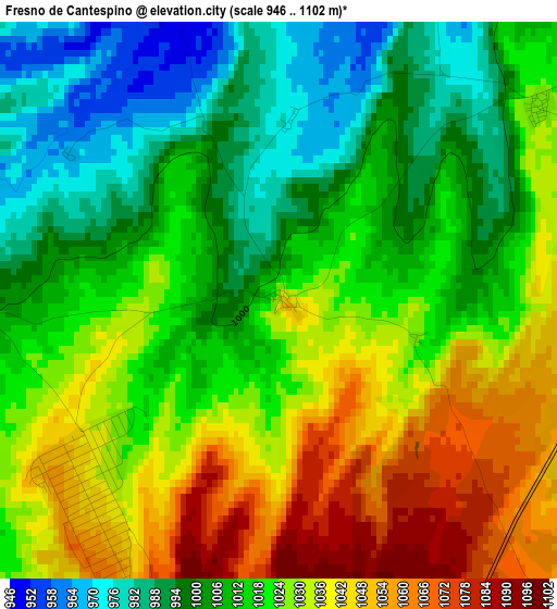 Fresno de Cantespino elevation map