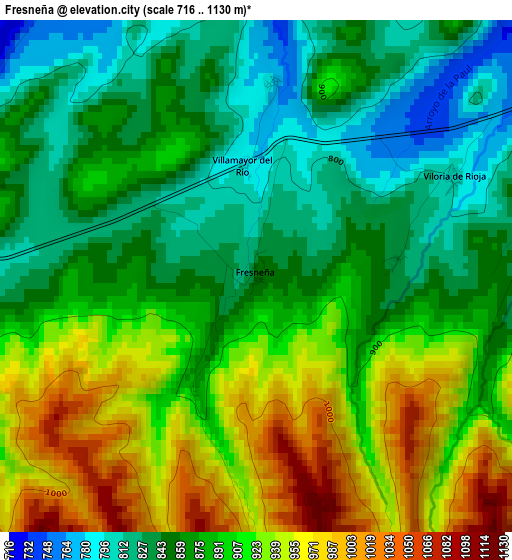 Fresneña elevation map