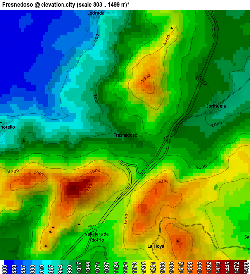 Fresnedoso elevation map