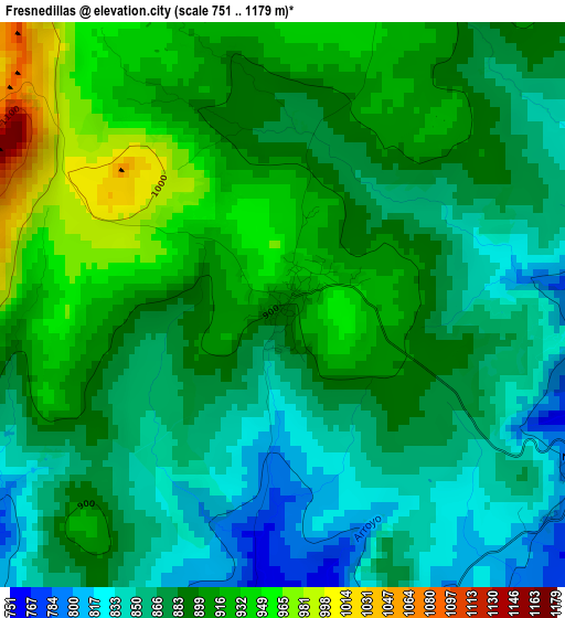 Fresnedillas elevation map