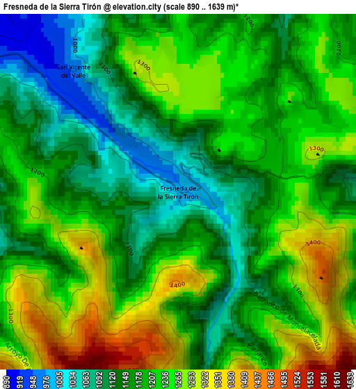 Fresneda de la Sierra Tirón elevation map