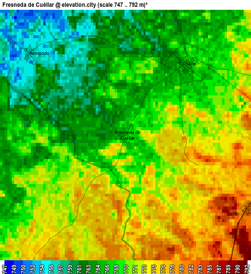 Fresneda de Cuéllar elevation map