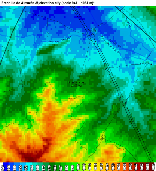 Frechilla de Almazán elevation map