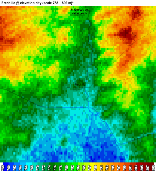 Frechilla elevation map