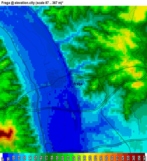 Fraga elevation map