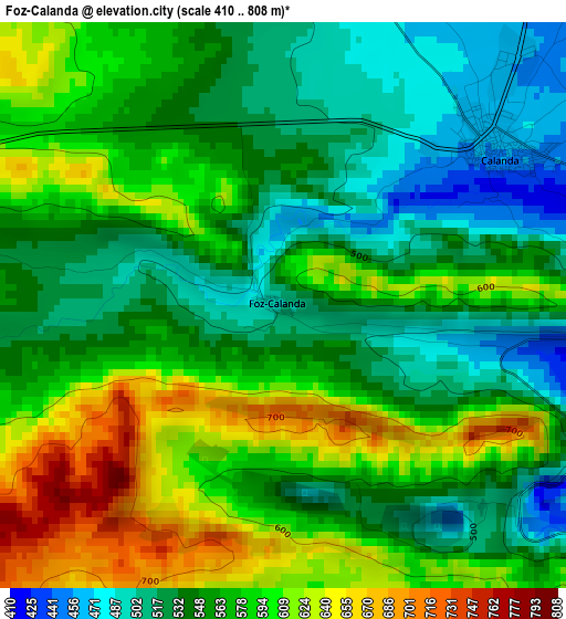 Foz-Calanda elevation map