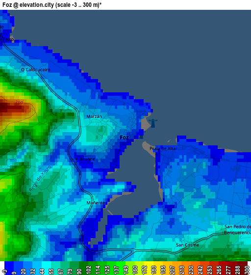 Foz elevation map