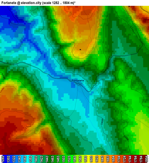 Fortanete elevation map