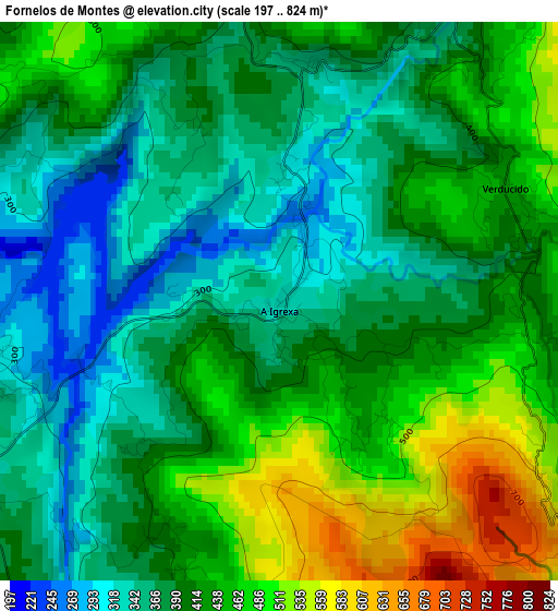 Fornelos de Montes elevation map