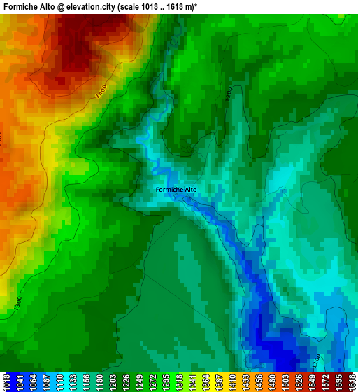 Formiche Alto elevation map