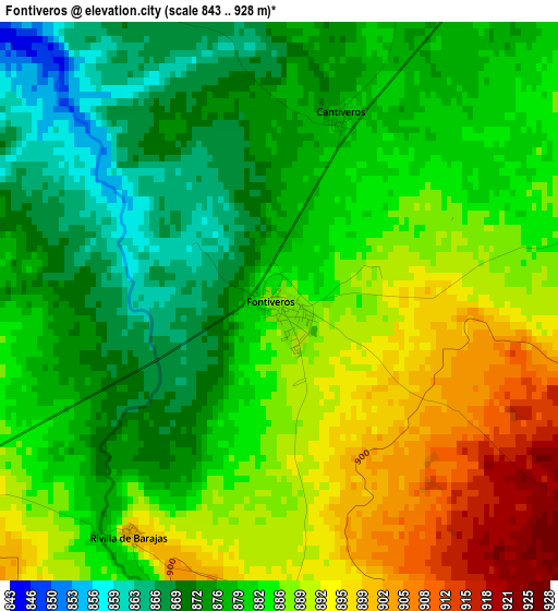 Fontiveros elevation map