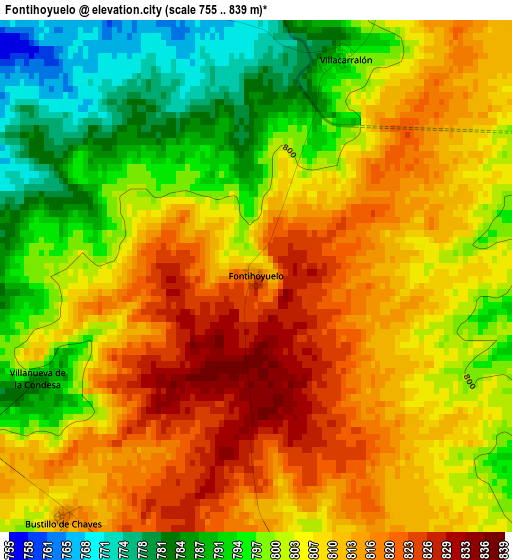 Fontihoyuelo elevation map