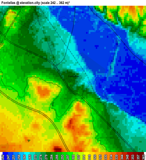 Fontellas elevation map