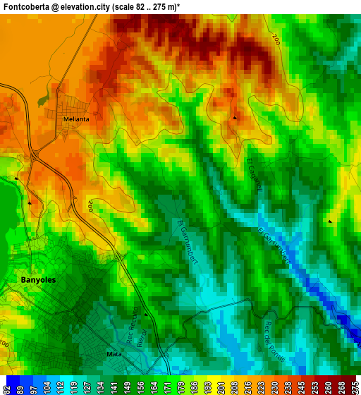 Fontcoberta elevation map