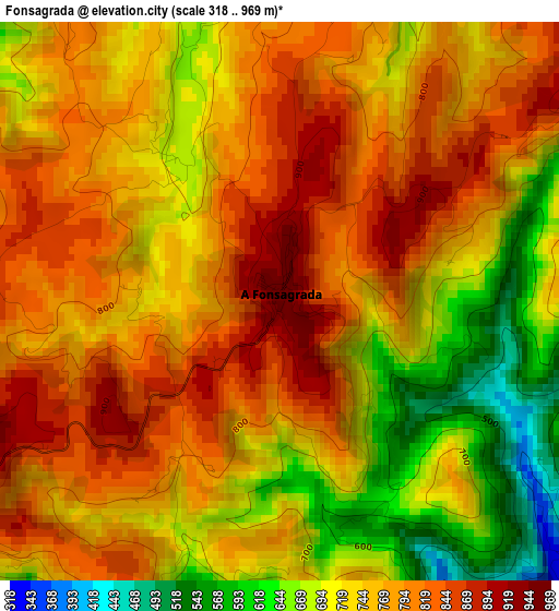 Fonsagrada elevation map