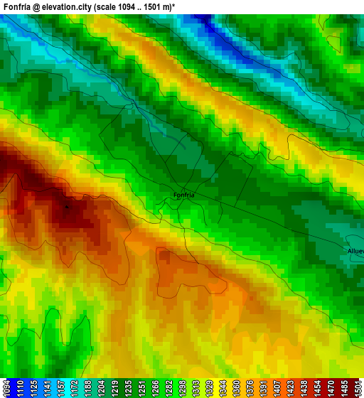 Fonfría elevation map