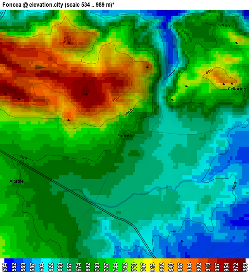 Foncea elevation map