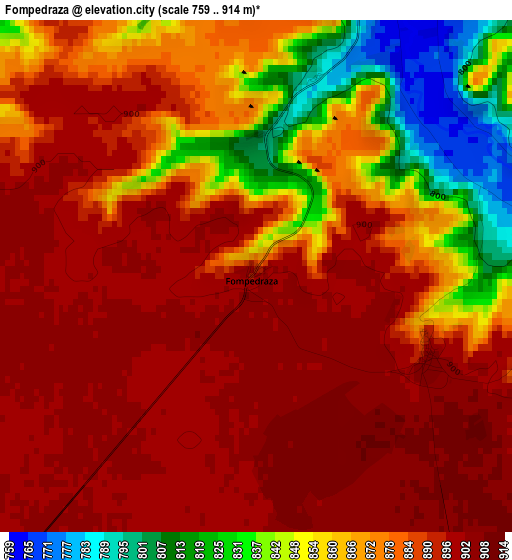 Fompedraza elevation map