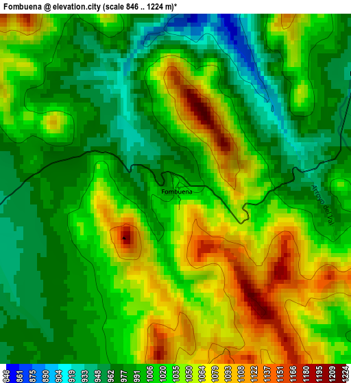 Fombuena elevation map