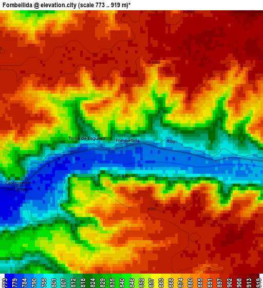 Fombellida elevation map