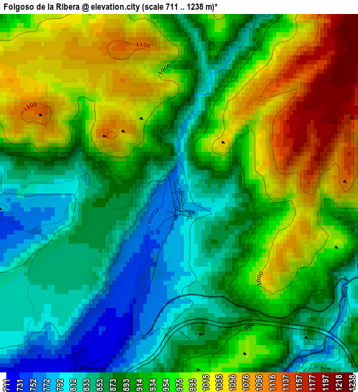 Folgoso de la Ribera elevation map