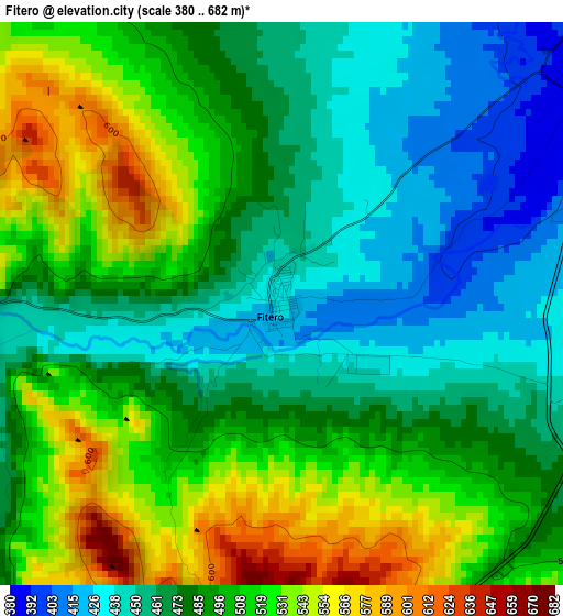 Fitero elevation map