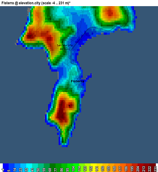 Fisterra elevation map