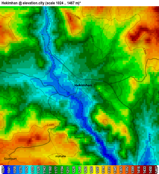 Hekimhan elevation map