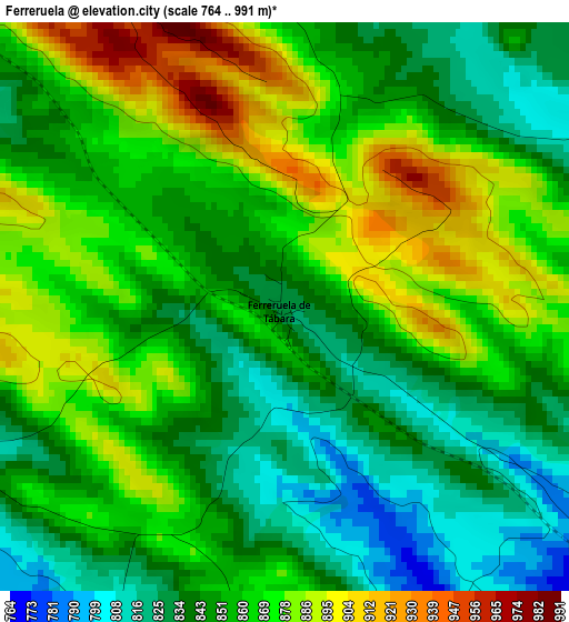 Ferreruela elevation map