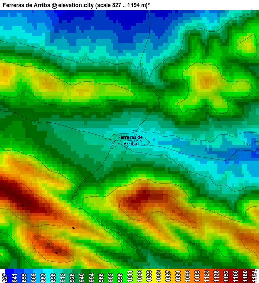 Ferreras de Arriba elevation map