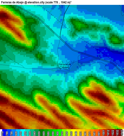 Ferreras de Abajo elevation map