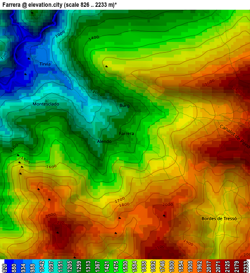 Farrera elevation map