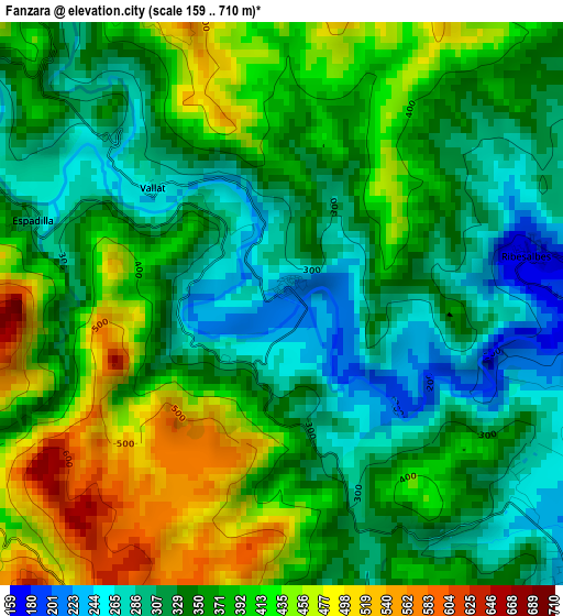 Fanzara elevation map