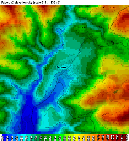 Fabero elevation map