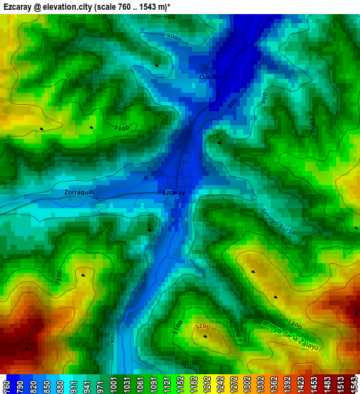 Ezcaray elevation map